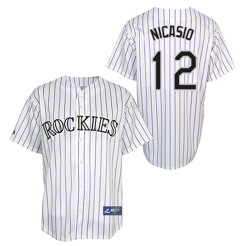 Juan Nicasio #12 Youth Baseball Jersey-Colorado Rockies Authentic Home White Cool Base MLB Jersey